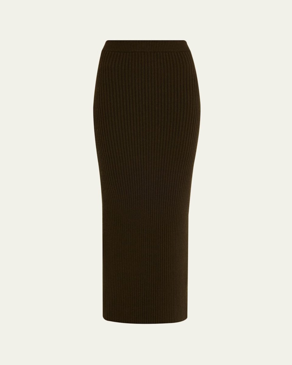 Ribbed Wool-Cashmere Maxi Pencil Skirt